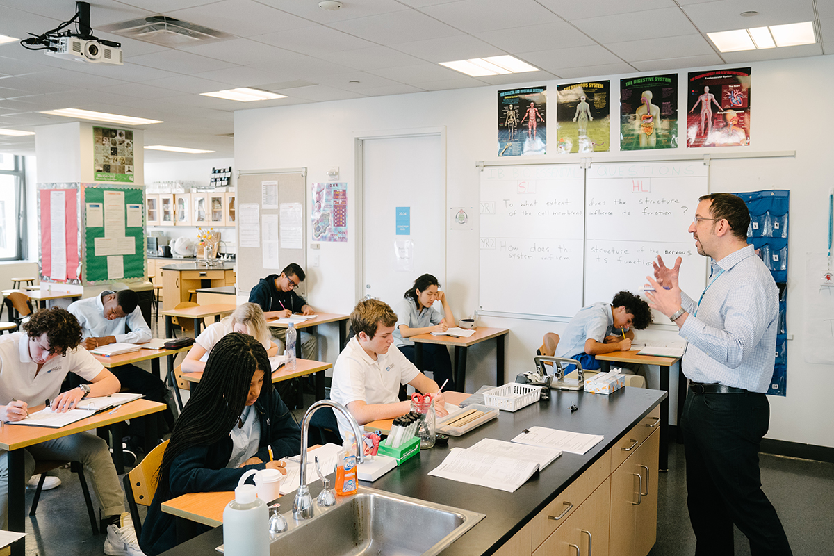 Teacher instructing in a classroom